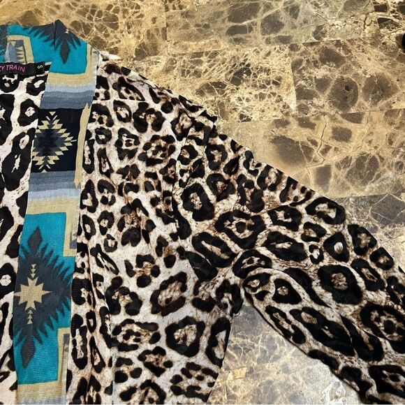 Crazy Train Cardigan Size Small Sheer Animal Print Southwestern​ - Picture 9 of 13